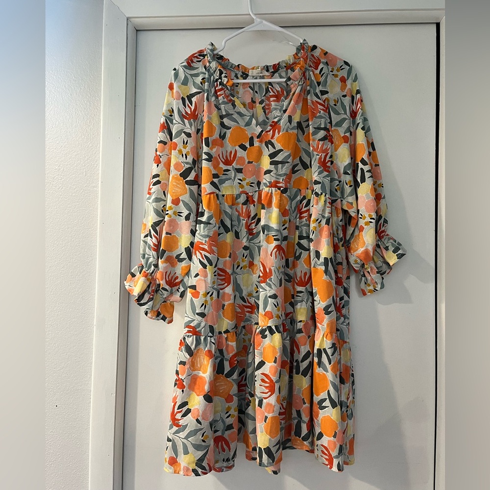 Entro dress with green and orange